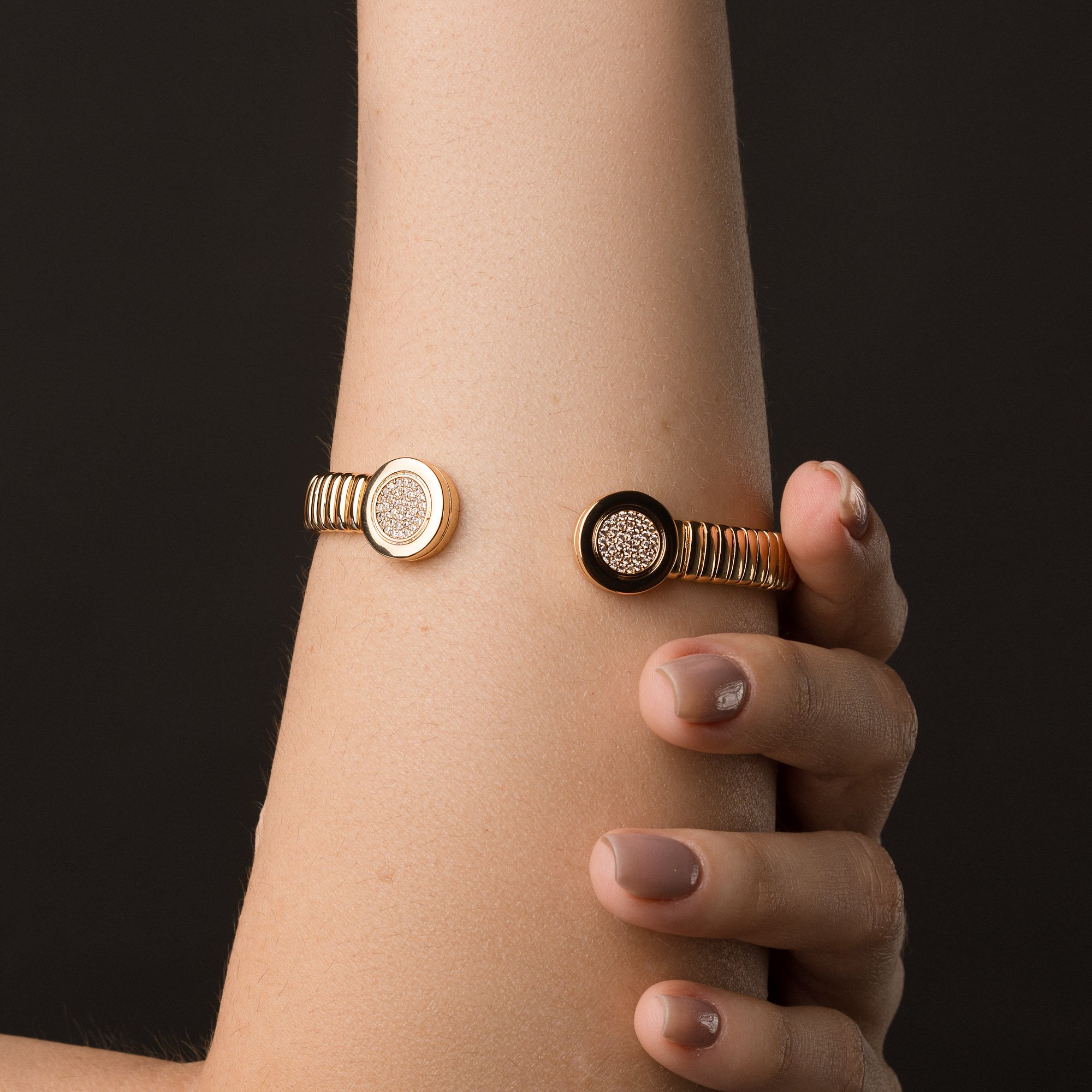 Bracelete Caminhos Inpiracao Bvlgari Tubogas Banho Ouro 18k