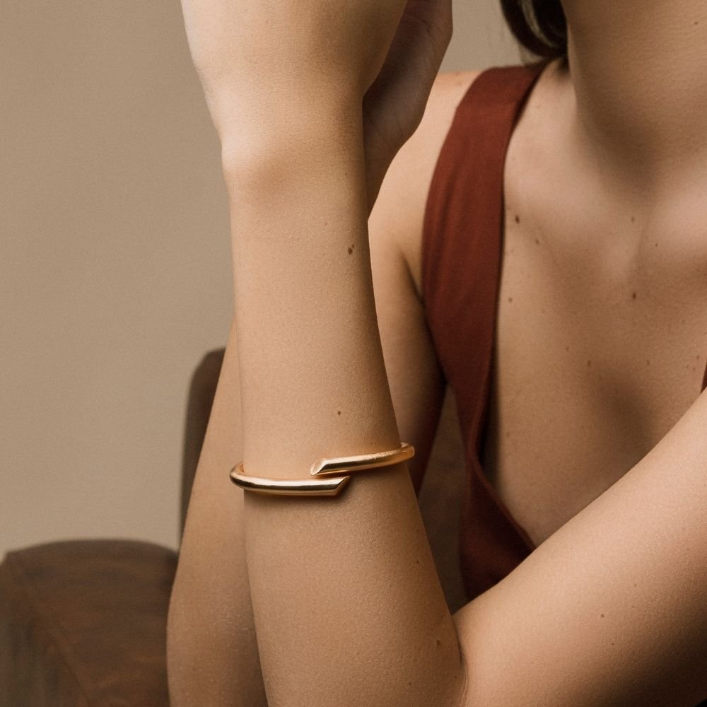 Bracelete Dual Fosco Banho Ouro 18k