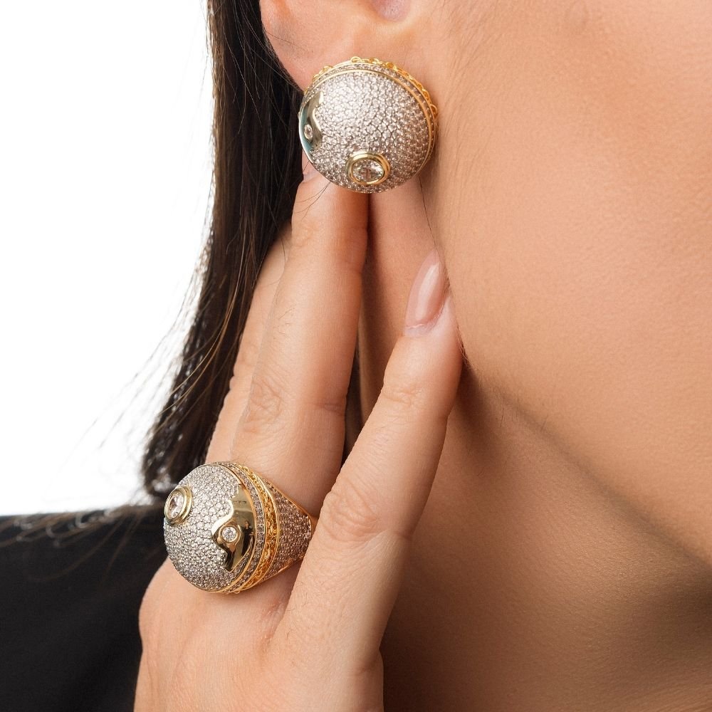 Conjunto Sirius Eclipse Banho Ouro 18k