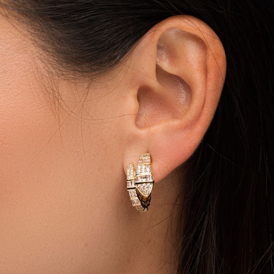 Brinco Classic Argola Snake Banho Ouro 18k