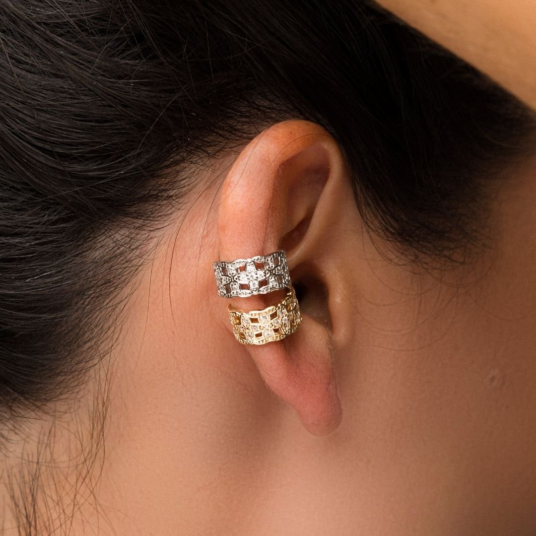 Piercing Classic Microzirconias Banho Ouro 18k