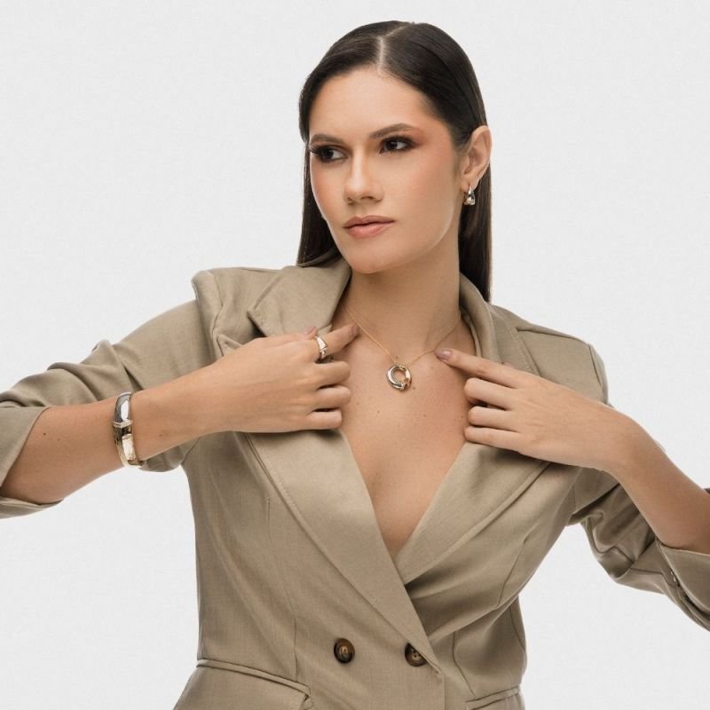 Bracelete Dual Embrace Banho Ouro 18k